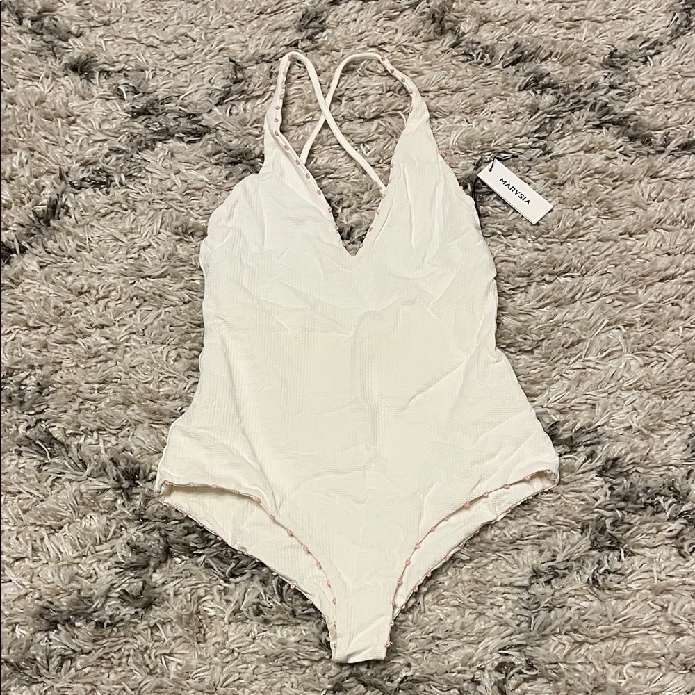 Marysia one piece bathing suit. Cream. Pink. Coconut. Lemonade. Womens size xs.